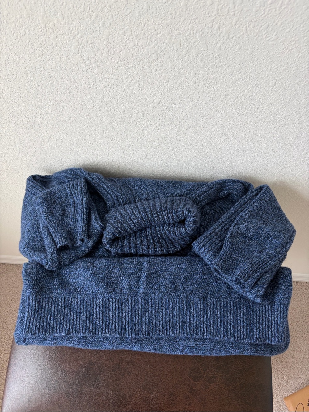 Tory Burch Slate Blue Turtleneck Sweater with Logo M - Picture 11 of 17